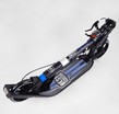 Самокат дитячий 2-х колісний, PU Best Scooter  L-50267 чорно-синій, Ø200mm, ФАРА, 2 амортизатори, затискач керма, ручне гальмо