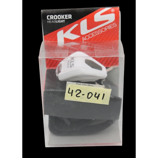 Мигалка на батарейках перед. KLS Crooker біла, 2 режима фото westvelo.com