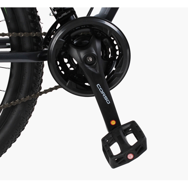 Велосипед 29 AL Corso «DARK-X» DX-29904 алюміній 17", (к-т SHIMANO) графітово-салатовий фото westvelo.com