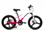 Велосипед 20 MG Corso «FOX 15» FX-83601 магній 11", (к-т SHIMANO) біло-рожевий фото westvelo.com