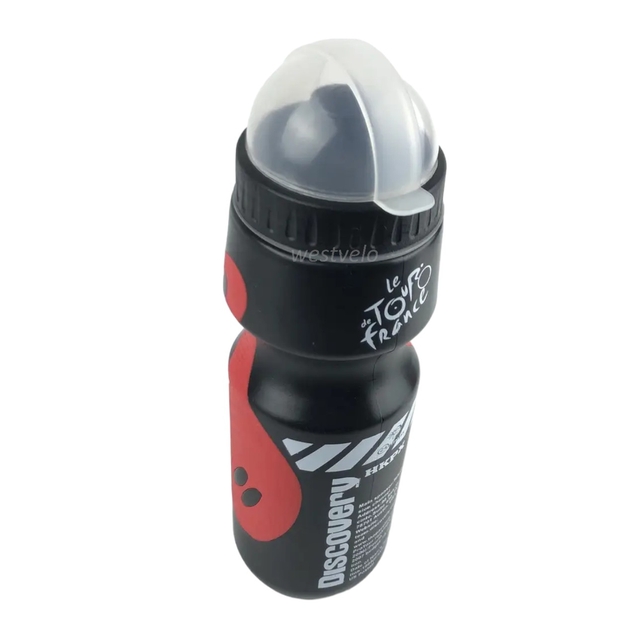Фляга Discovery 650ml харч.пластик, чорно-червона, з гумовими вставками фото westvelo.com