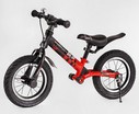 Велобіг 12 Corso надувні колеса, сталева рама «SKIP JACK» 44538 ручне гальмо, з амортизатором, чорно-червоний фото westvelo.com