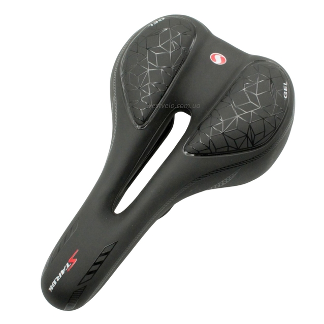 Сідло мтв на глагол з отвором STAR BK, GEL, чорне фото westvelo.com