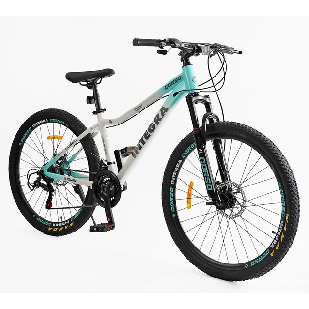 Велосипед 26 AL Corso «INTEGRA» NG-26144 алюміній 15", (к-т SHIMANO) біло-блакитний фото westvelo.com