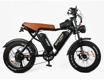 Електрофетбайк 20 ST Corso «VULCAN» L-89127 сталь, двигун 1200W, акумулятор 2х48V 18Ah літієвий, (к-т SHIMANO) чорно-коричневий