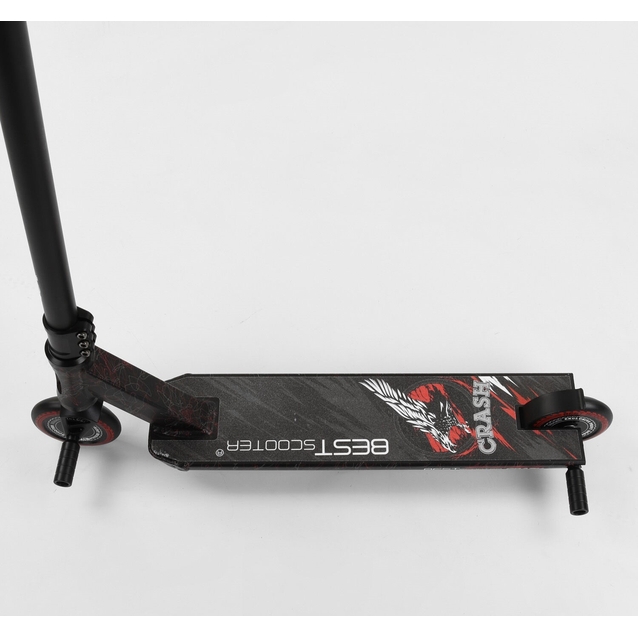 Самокат трюковий Best Scooter «CRASH» 67839 чорно-червоний, HIC-система, пеги, AL диск та дека, колеса PU Ø110mm, ширина керма - 57 см фото westvelo.com