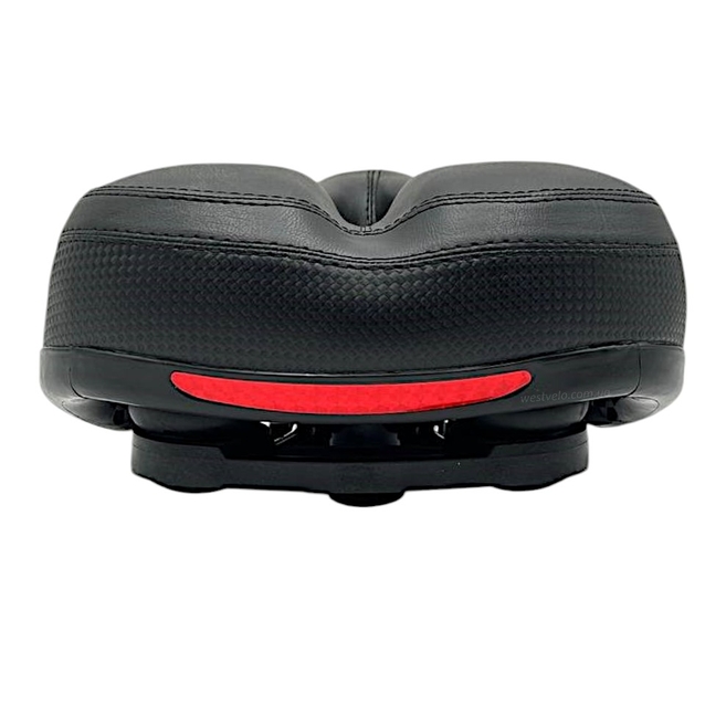 Сідло на демферах з отвором № 19, чорне з катафотом (128) фото westvelo.com