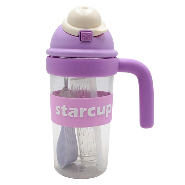 Фляга 650 ml Starcup харч.пластик (ремінець, трубочка, інфузер) мікс кольорів фото westvelo.com