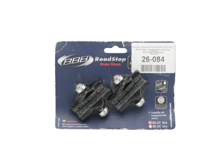 Колодки гальмівні V-brake BBB (BBS-02C) (Road Stop) (campagnolo) картридж, блістер 2 пари, чорні, L-53mm