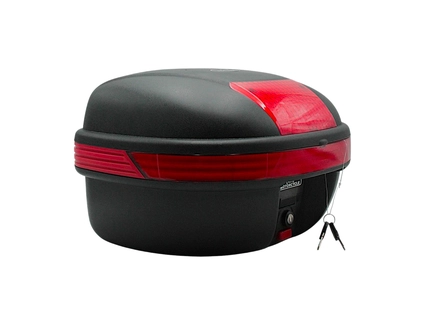 Кофр (багажник) для мотоцикла задній LIPAI 668 (456х402х291) 28L чорно-червоний, з катафотом, швидко з'ємний