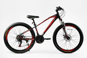 Велосипед 26 AL Corso «BLADE» BD-26200 алюміній 13", (к-т SHIMANO) чорно-червоний