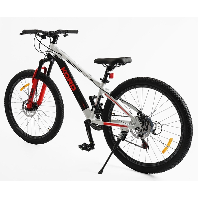 Велосипед 26 AL Corso «KORD» KD-13840 алюміній 13", (к-т SHIMANO) біло-чорно-червоний фото westvelo.com
