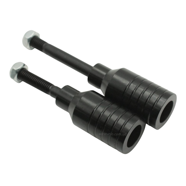 Пеги трюкового самоката AL. анодовані, чорні, L-5.5 см (6101) фото westvelo.com