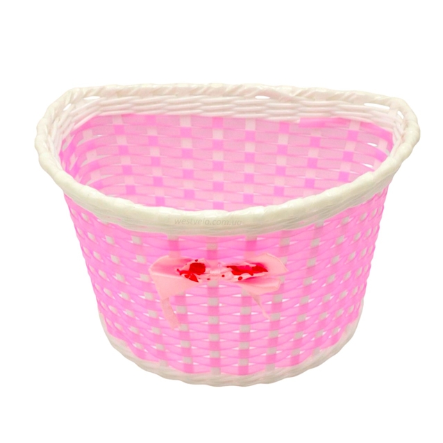 Кошик дитячий пластик, рожево -фіолетовий з бантиком BS01-8 фото westvelo.com