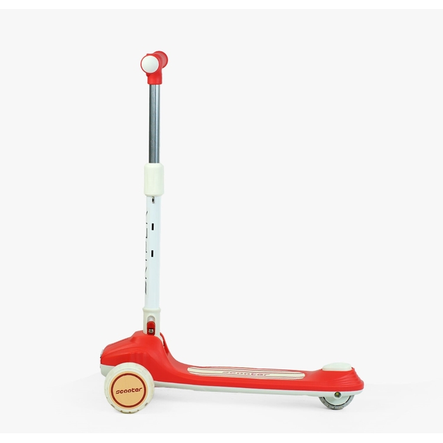 Самокат дитячий 3-х колісний Skyper Y-80733 червоний, колеса PU Ø125mm/40mm зі світлом, музика та підсвічування платформи, кермо складне фото westvelo.com