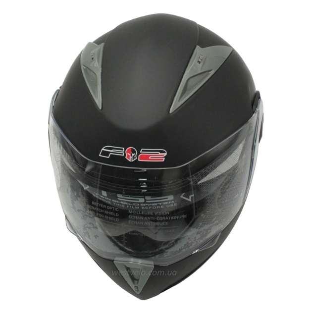 Мото шолом, трансформер (S 55-56) F2 158 чорний, матовий з відкидними окулярами фото westvelo.com