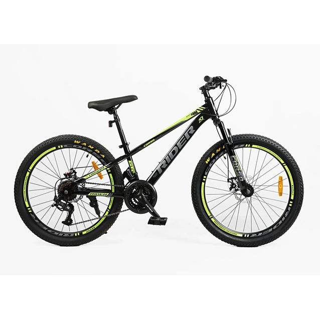 Велосипед 24 ST Corso «RIDER» RD-24778 сталь 11", (к-т LTWOO-A2) чорно-салатовий фото westvelo.com