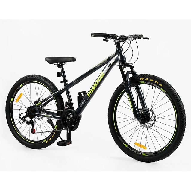 Велосипед 26 ST Corso «PHANTOM» PH-26588 сталь 13", (к-т SunRun) графітово-жовтий фото westvelo.com