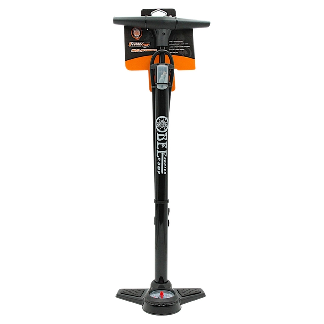 Насос авто сталевий з манометром BEE pump (ZF-042) чорний, 2-ний наконечник (AV/FV) фото westvelo.com