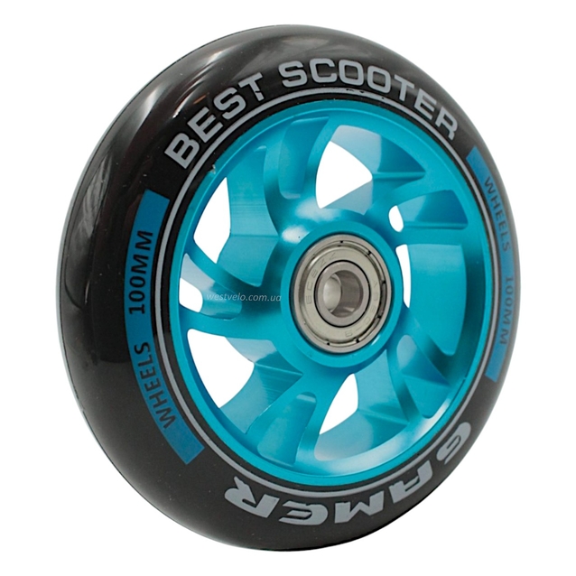 Колесо трюкового самоката "Best Scooter" AL. Ø100мм, поліуретан, синій фото westvelo.com