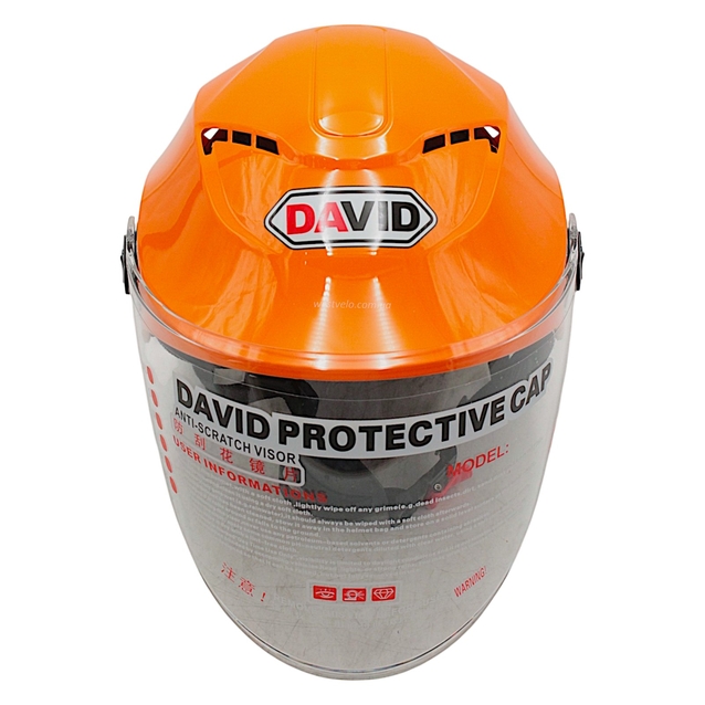 Мото шолом, відкритий "DAVID" S327, помаранчевий глянцевий, регулятор розміру (мото/вело/самокат) фото westvelo.com