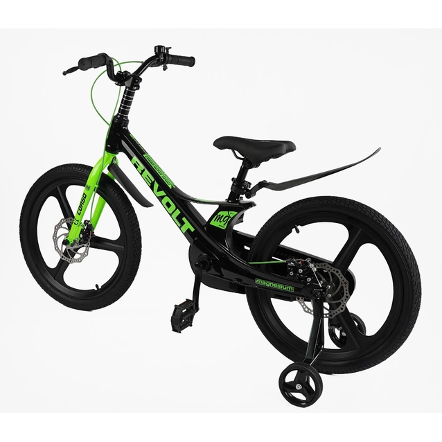 Дитячий велосипед 20 MG Corso «REVOLT» MG-20116 магнієва рама, чорно-салатовий фото westvelo.com