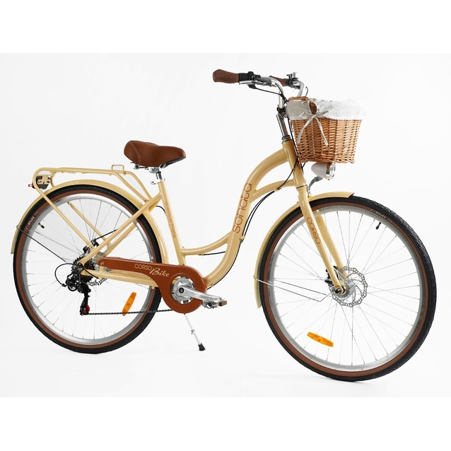Міський велосипед 28 AL Corso «SONATA» SN-28410 алюміній 18", (к-т SHIMANO) бежевий (+к/к/б) фото westvelo.com