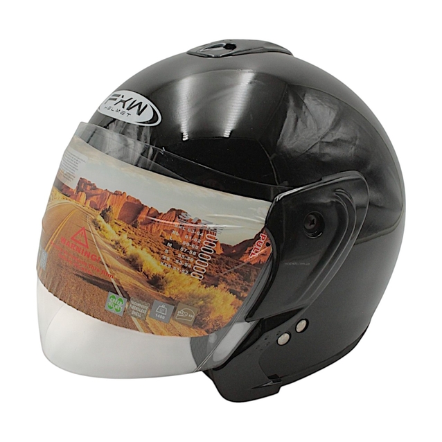 Мото шолом, відкритий (S) FXW HF-217 чорний глянець фото westvelo.com