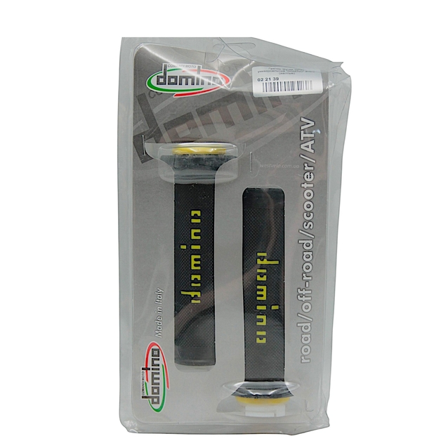 Мото гріпси DOMINO універсальні (тип5) чорно-жовті ITALY фото westvelo.com