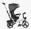 Дитячий велосипед 3-кол з батьківською ручкою, з даш, PU BestTrike «MARCO» 9155/603-85 біло-сірий (зірочки), поворотне сидіння, складне кермо, кошик, телескопічна ручка, фара музична фото westvelo.com