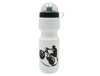 Фляга 650 ml пластмасова біло-чорна