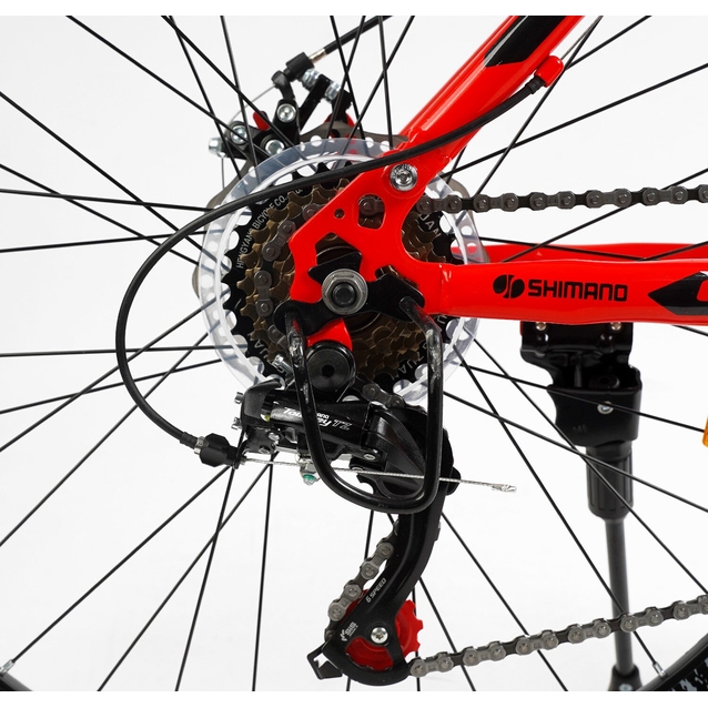 Велосипед 26 ST Corso «REND» RD-19087 сталь 15", (к-т SHIMANO) чорно-червоний фото westvelo.com