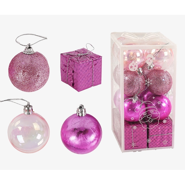Новорічні прикраси 16 шт, кульки, подарунки, D = 5 см, у слюді (C 67356) фото westvelo.com
