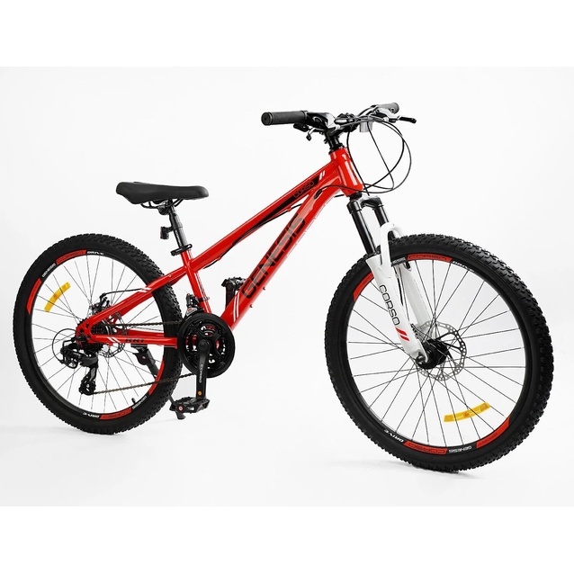 Велосипед 24 ST Corso «GENESIS» G-24604 сталь 11", (к-т Saiguan) червоно-білий фото westvelo.com