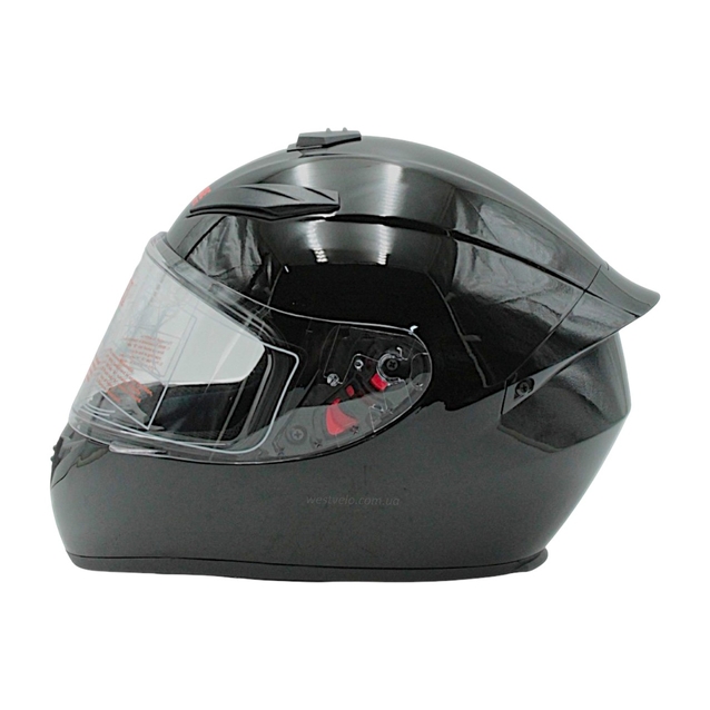 Мото шолом, закритий (L)  "224" чорний, глянцевий фото westvelo.com