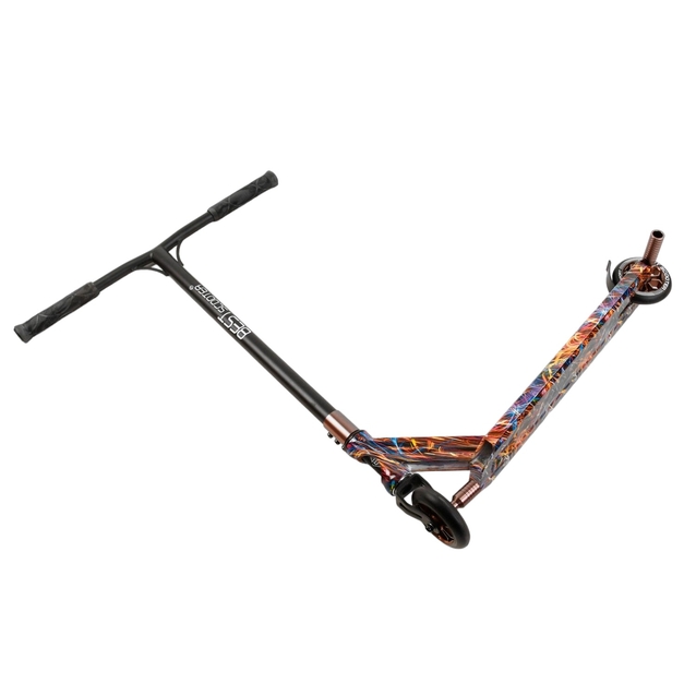 Самокат трюковий Best Scooter «ABSTRACTION» BS-77350 різнокольоровий, HIC-система, пеги, AL диск та дека, колеса PU Ø110mm, ширина керма - 60 см фото westvelo.com