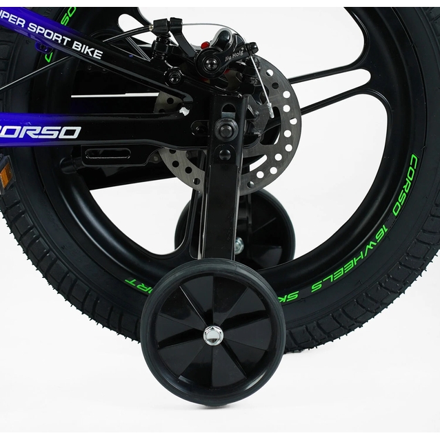 Дитячий велосипед 16 MG Corso «SKY» SK-16365, магнієва рама, синьо-салатовий фото westvelo.com