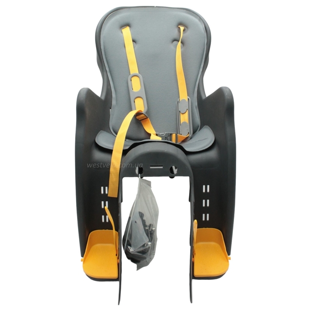 Крісло дитяче, пластик, на зад. багажник, "BQ-7" з м'ягкою підкладкою, чорне фото westvelo.com