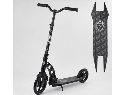 Самокат дитячий 2-х колісний, PU Best Scooter 47351 чорний, колеса Ø230-180mm, 1 амортизатор