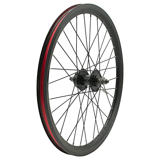 Колесо 22 перед, обід 2-ний чорний дисковий,втулка М на віночках, диск 6 болтів, чорна спиця (AL-22633 D) з фліпером фото westvelo.com