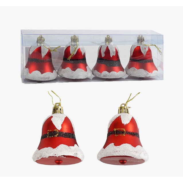 Новорічні прикраси .4 шт, дзвіночок, у слюді (C 67208) фото westvelo.com