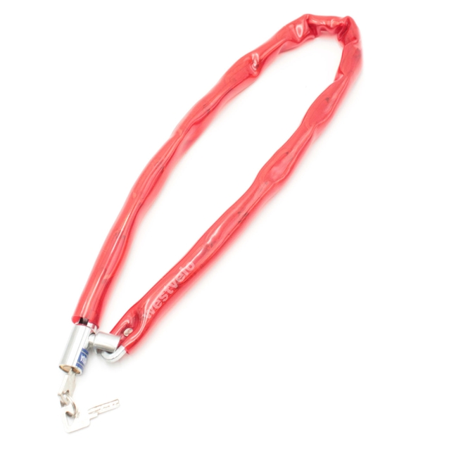 Замок на ключ ланц, F-8-1 Ø6 L-1000mm червоний, ключ-циліндр фото westvelo.com