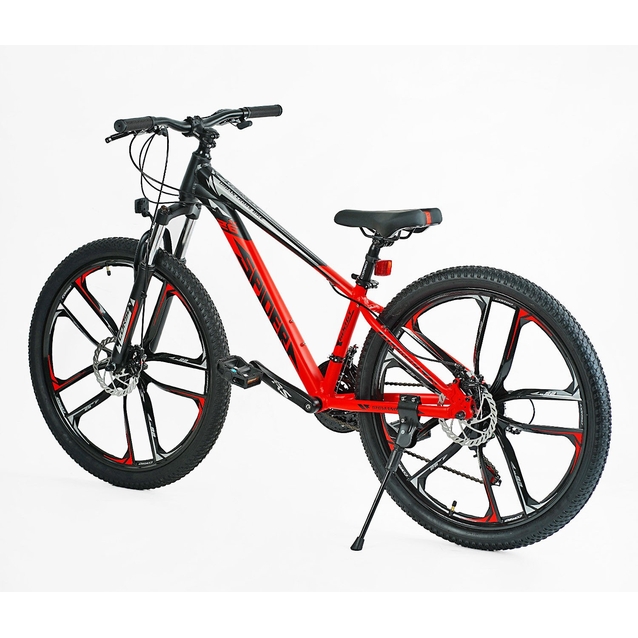 Велосипед 26 AL Corso «SPIDER» SP-26800 алюміній 13", (к-т SHIMANO) чорно-червоний, литі диски