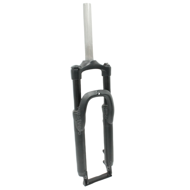Вилка 24 аморт. безрізьб. CROSSER, локаут, під disk, шток Ø28.6 L-195mm чорна матова, сталева фото westvelo.com