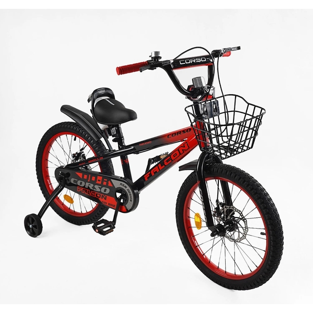 Дитячий велосипед 20 ST Corso «FALCON» FL-20365 дискові гальма, чорно-червоний фото westvelo.com
