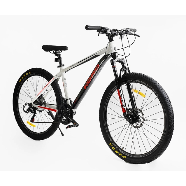 Велосипед 27.5 AL Corso «KORD» KD-18041 алюміній 17", (к-т SHIMANO) біло-чорно-червоний фото westvelo.com