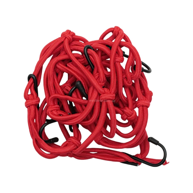 Стяжка (сітка-павук) "PROBIKER" з гачками на багажник, червона фото westvelo.com