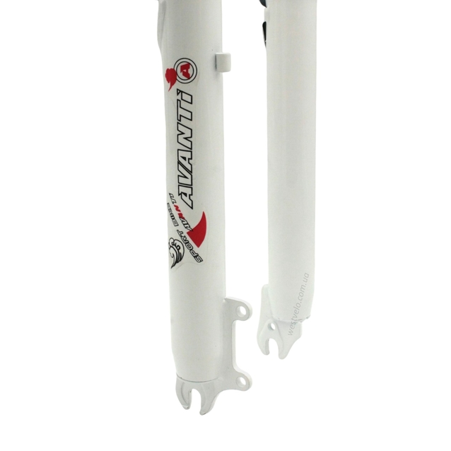 Вилка 26 аморт. безрізьб. Ø28.6mm, disk. шток L-200mm. AVANTI, біла (локаут) фото westvelo.com