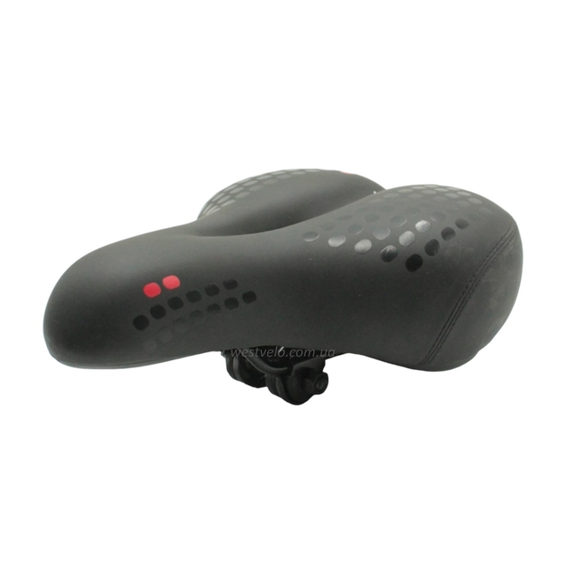 Сідло на демпферах з отвором AVANTI A-129, чорне м'яке + мигалка на батарейках фото westvelo.com