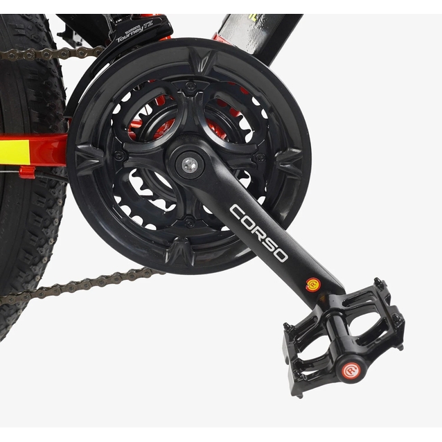 Велосипед 24 AL Corso «KORD» KD-74012 алюміній 11", (к-т SHIMANO) червоно-жовтий фото westvelo.com